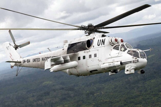 VN-helikopters bestoken de rebellen. (archieffoto)