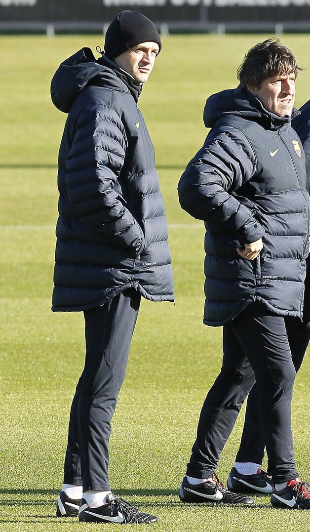 Jordi Roura (rechts) zal Vilanova's taken voorlopig overnemen.