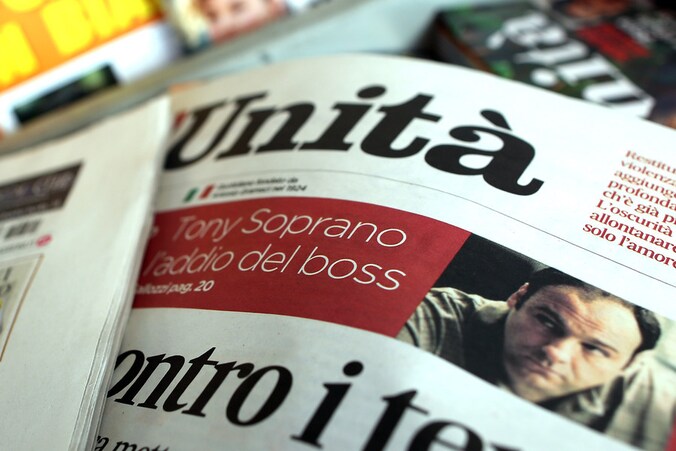 Italiaanse kranten brengen het nieuws over de dood van Gandolfini.