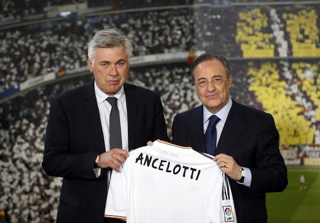 Ancelotti met Florentino Pérez.