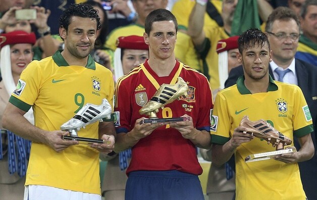 Winnaars van de Zilveren, Gouden en Bronzen Schoen: Fred, Fernando Torres en Neymar.