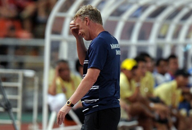 David Moyes kan het even niet meer aanzien.