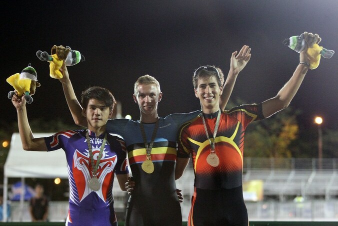 Het podium:Yan-Cheng Chen, Bart Swings en Felix Rijhnen.