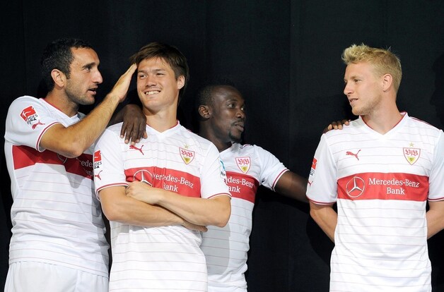 Molinaro, Sakai, Boka en Funk van VfB Stuttgart.
