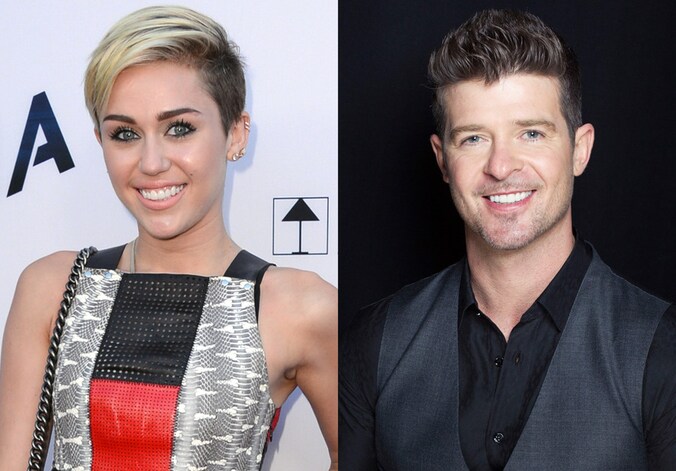 Miley Cyrus en Robin Thicke.