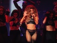 Lady Gaga bij een optreden in Londen.