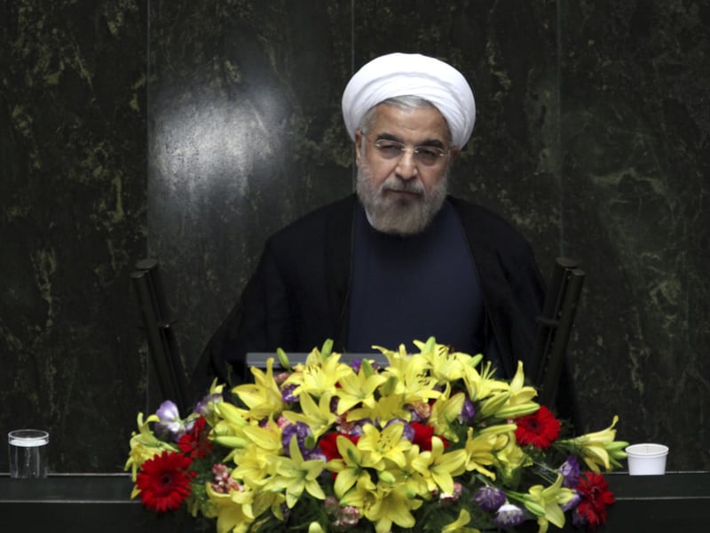 De Iraanse president Hasan Rouhani.