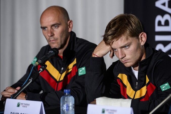 Johan Van Herck (l) heeft Germain Gigounon opgeroepen om de geblesseerde David Goffin te vervangen