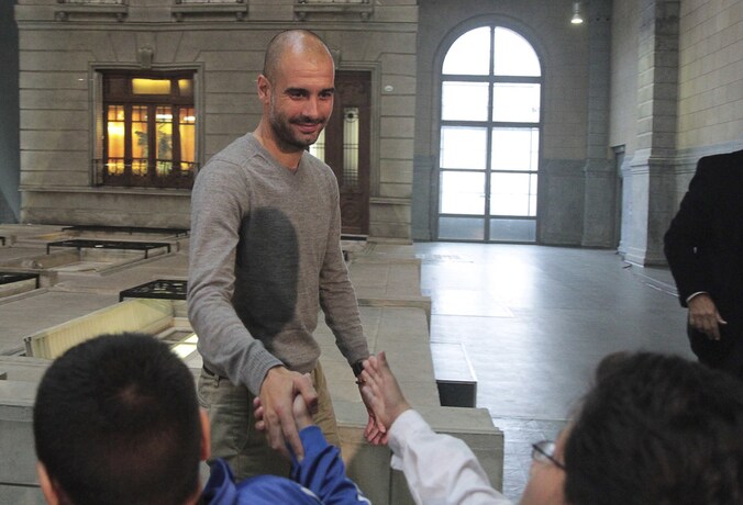 Guardiola tijdens zijn bezoek aan Buenos Aires.