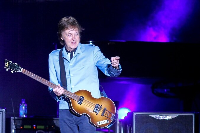 Paul McCartney tijdens zijn concert in Brazilië.
