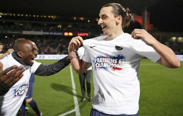 Uitzinnige vreugde bij Zlatan Ibrahimovic.
