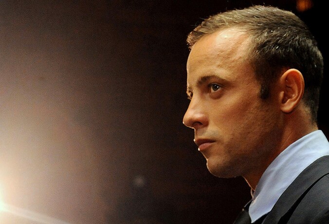 Oscar Pistorius, eind februari voor de rechtbank in Pretoria.