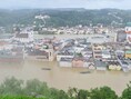 Passau maandag vanuit de lucht.