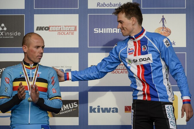 Nys (links) naast wereldkampioen Stybar.