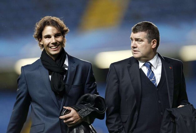 Ook Rafael Nadal, momenteel in Londen voor de Masters, tekende present op Stamford Bridge.