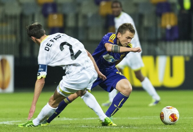 Mezga, hier in actie tegen Zulte-Waregem, scoorde de late 1-1.