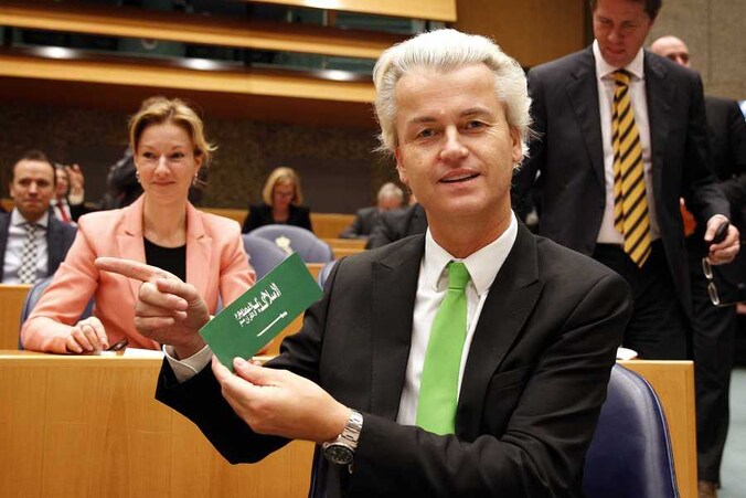 Geert Wilders en zijn anti-islamsticker.