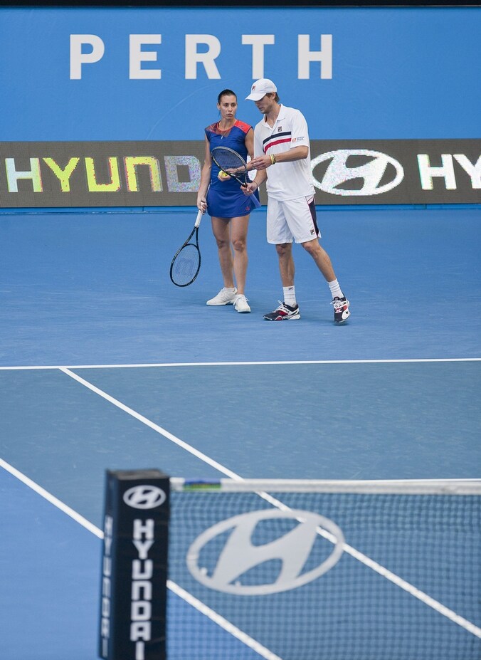 Pennetta en Seppi (foto) hier in actie tegen Tomic en Stosur