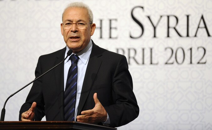 Burhan Ghalioun, leider van de Syrische Nationale Raad.