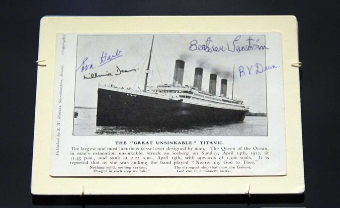 Postkaart van de Titanic