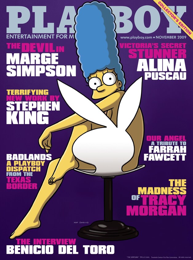 In 2009 sierde een zedige Marge Simpson al de cover van de Playboy.