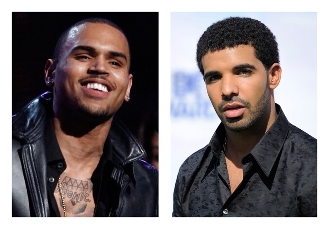 Chris Brown (links) en Drake.