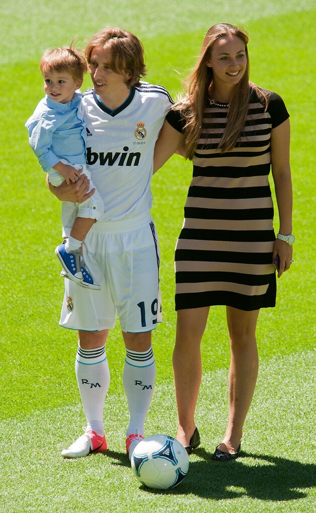 Modric met zoon en vrouw.