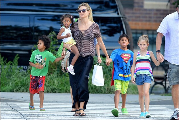 Heidi Klum en haar kroost genieten van een uitje in New York.