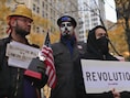 Occupy Wall Street-betogers tijdens de dagelijkse bijeenkomst in het New Yorkse Zuccotti Park.