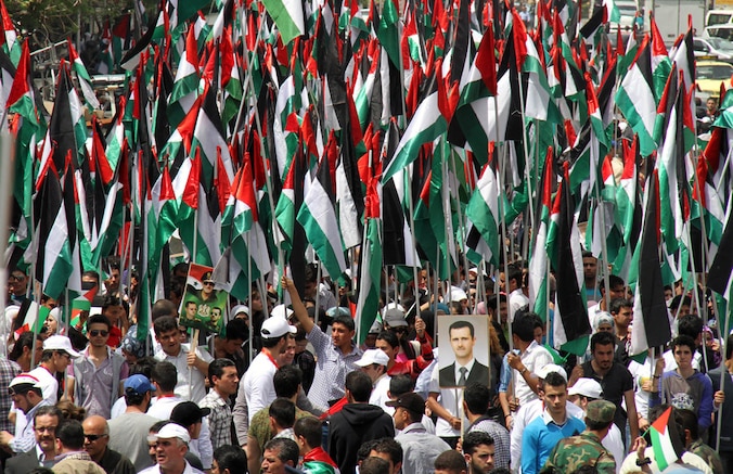 Aanhangers van het regime van president Assad.