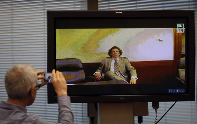 Tyler Hamilton getuigde via een videoconferentie.