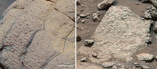 Foto's van Mars van de Opportunity en de Curiosity.