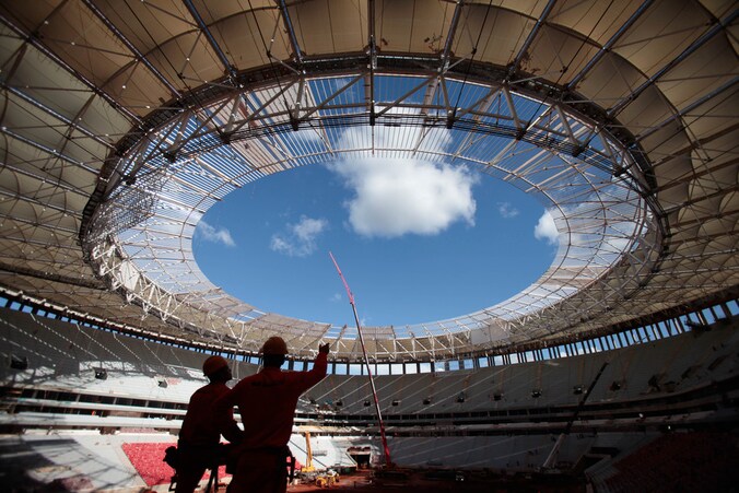 Het nationale stadion in Brasilia.