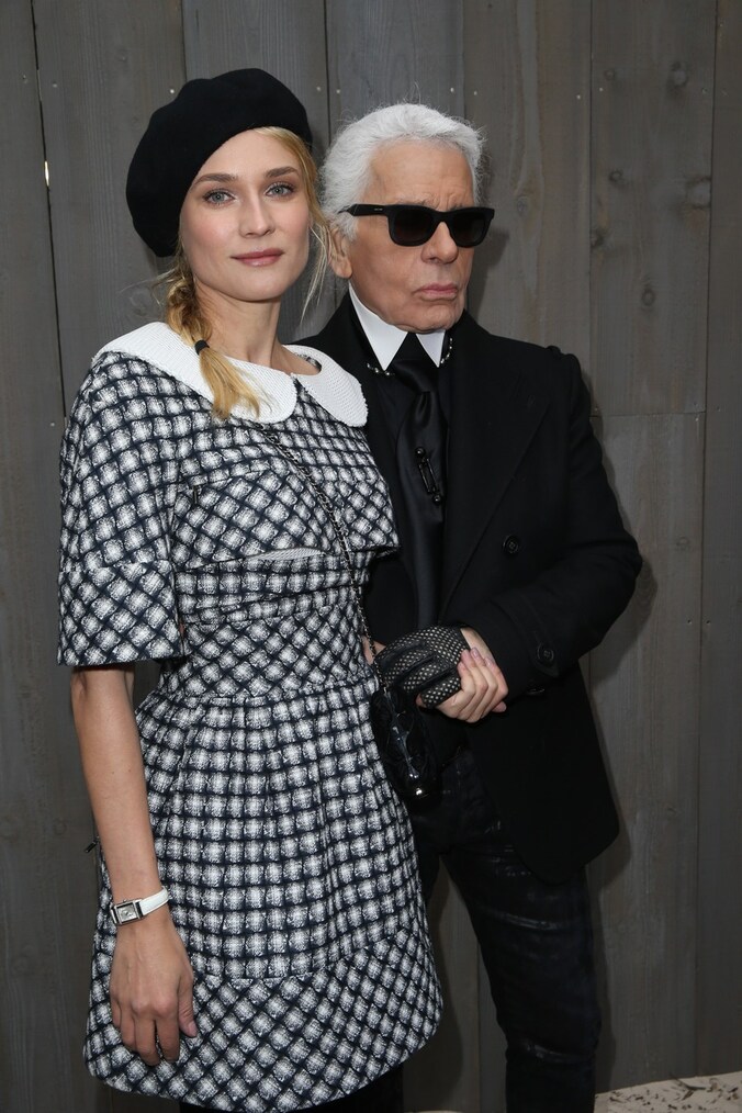 Diane Kruger en Karl Lagerfeld.