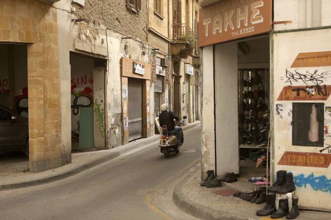 Gesloten winkels in Nicosia, de hoofdstad van Cyprus.