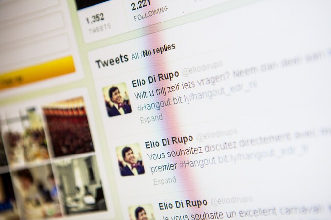 Ook premier Di Rupo is aanwezig op Twitter.