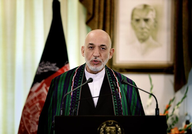 De Afghaanse president Hamid Karzai.