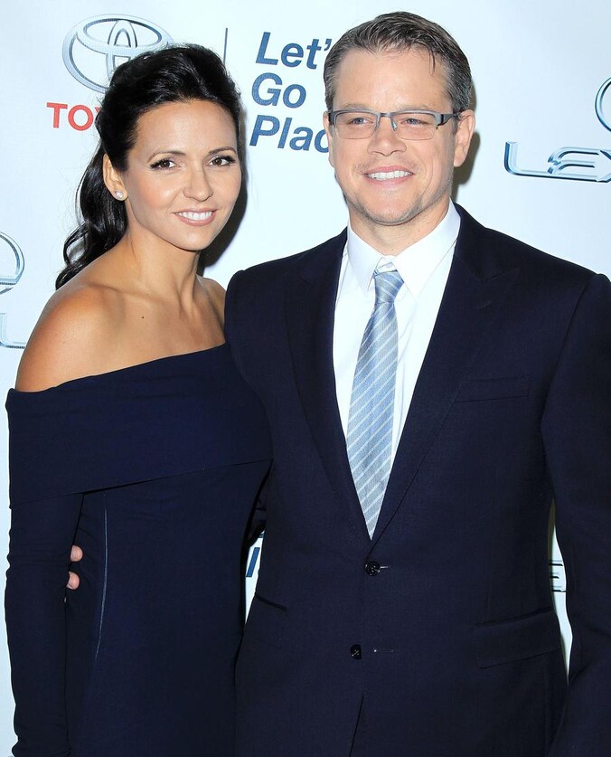 Matt Damon met vrouw Luciana Barroso.