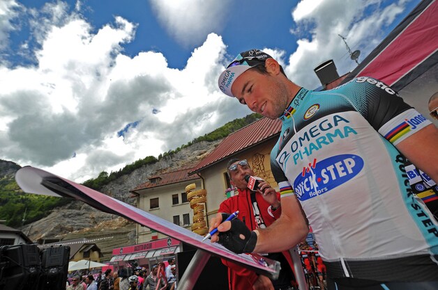 Mark Cavendish bij de start van de elfde rit.
