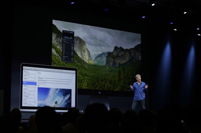 Craig Federighi stelt de software voor.
