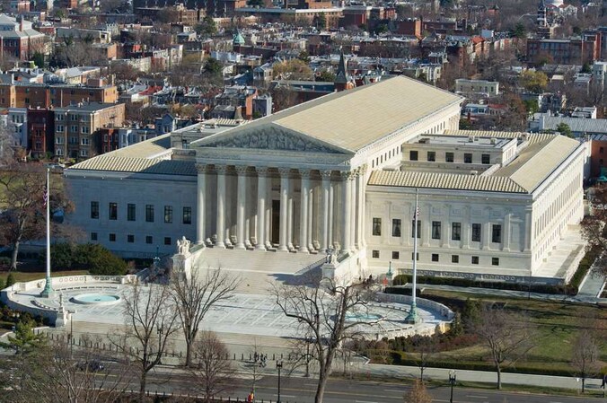 Het Amerikaanse hooggerechtshof in Washington.