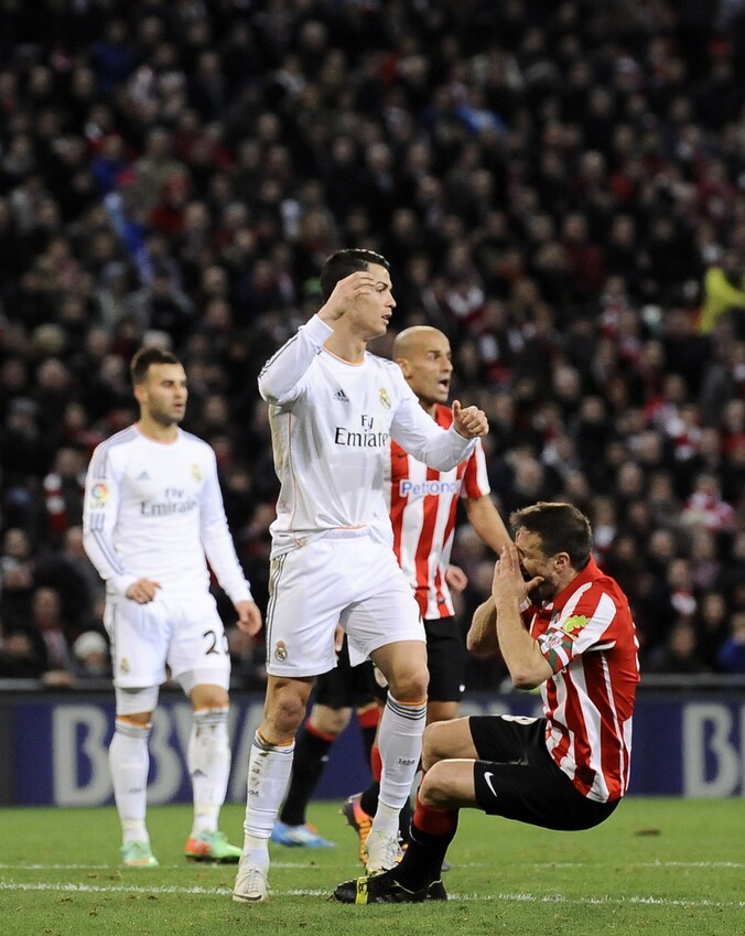 Ronaldo kreeg zondag rood op Bilbao.