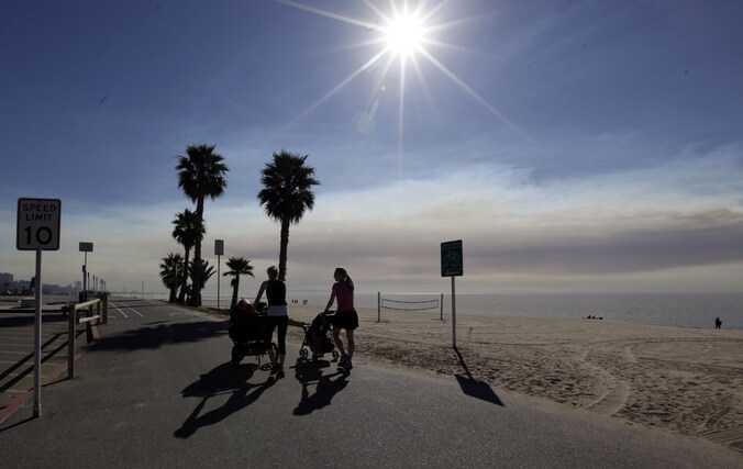 De kust van de Stille Oceaan in Los Angeles.
