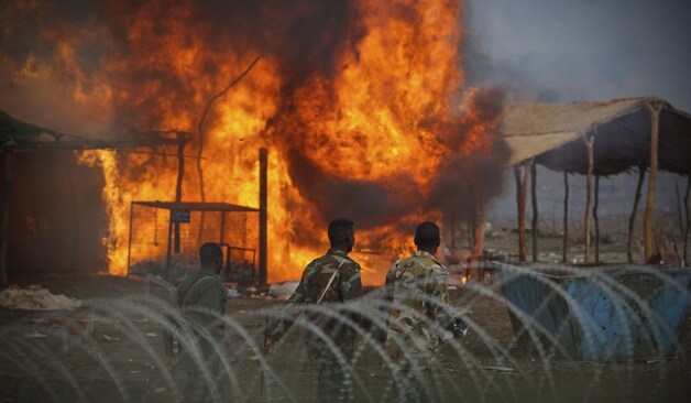 Het conflict in Abyei heeft vele huizen verwoesd.