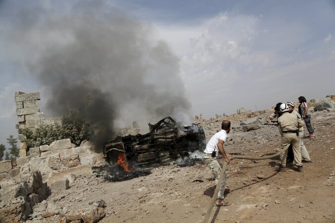 De Russen bombardeerden onder andere een basis van de islamitische Ahrar al-Sham in Idlib.