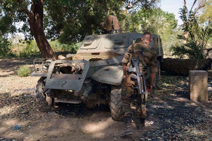 Franse troepen in Bamako.