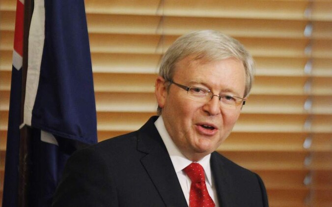 De Australische premier Kevin Rudd.