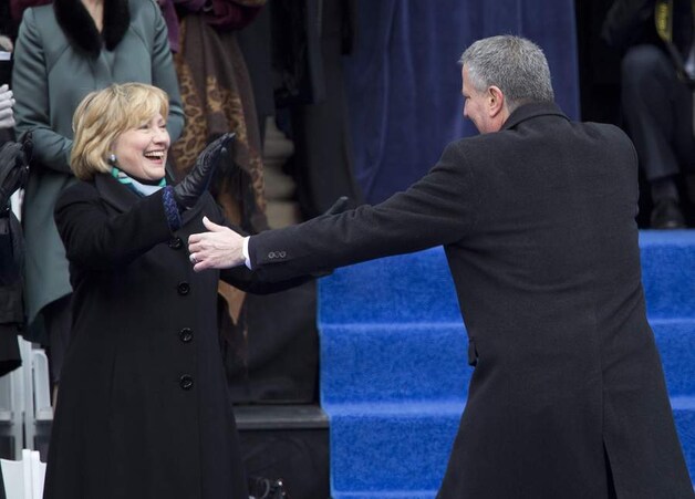 Bill de Blasio en Hillary Clinton.