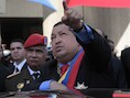 De Venezolaanse staatsleider Hugo Chávez.