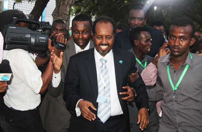 Hassan Sheikh Mohamud, de nieuwe president van Somalië.
